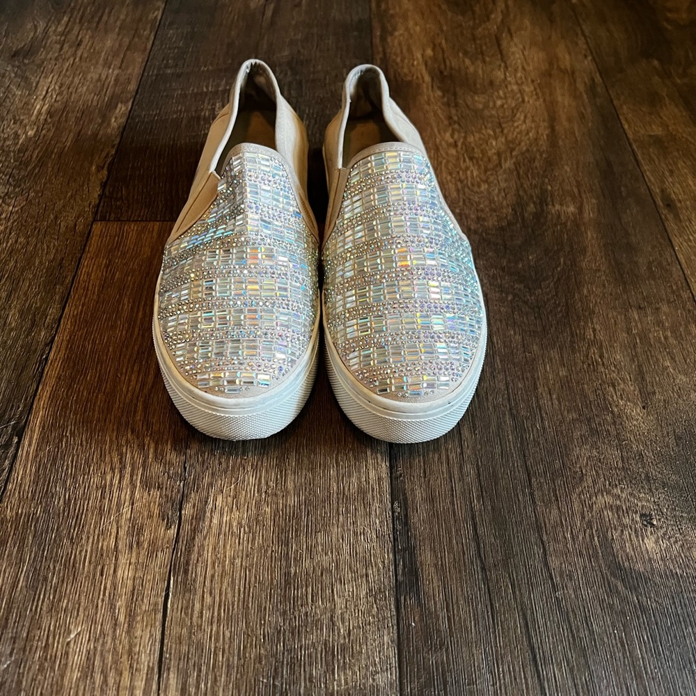Gianni Bini Slide on Rhinestone Embellished Sneakers